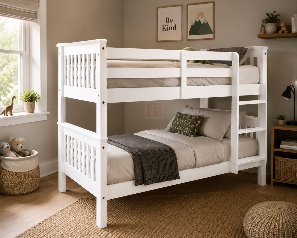 Solid Wood Single Bunk Bed – UK Stock